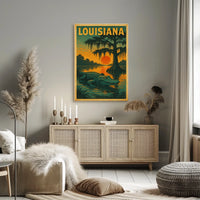 Louisiana Bayou Sunset Poster
