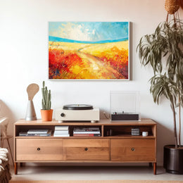 Vibrant Impressionistic Rural Landscape Abstract Painting
