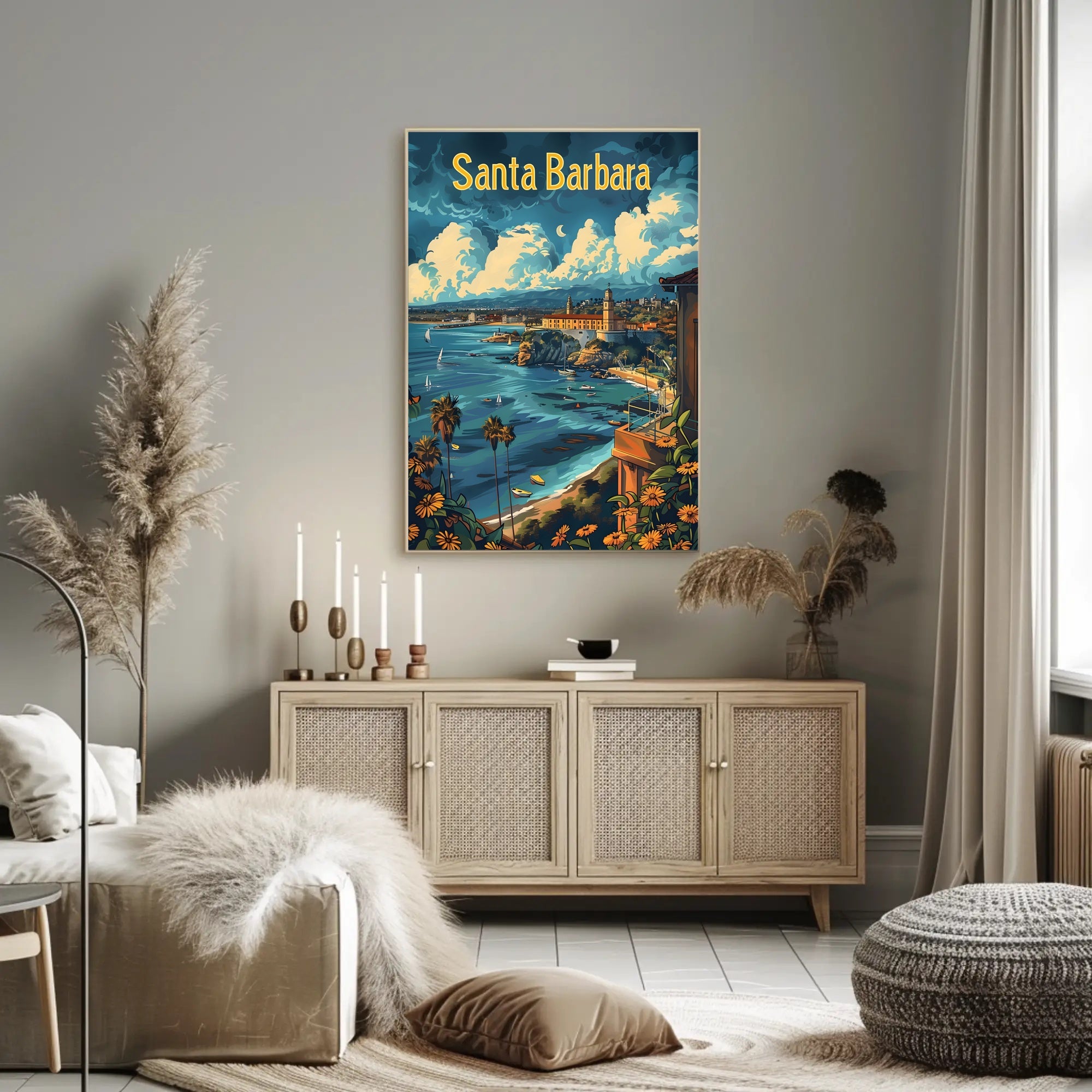 Santa Barbara Coastal Charm Travel Poster