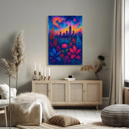 Cosmic Cityscape Poster