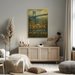 Portland Winter In The Rose City Poster