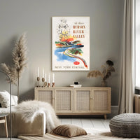 Hudson River Valley Adventure Poster Vintage Wall Art