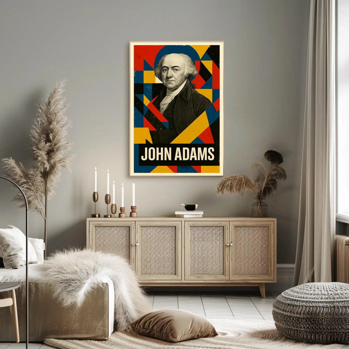 John Adams 2nd President of the United States Abstract Pop Poster