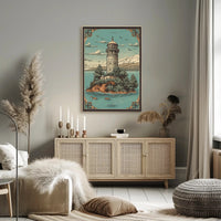 Serene Lighthouse on an Island Poster