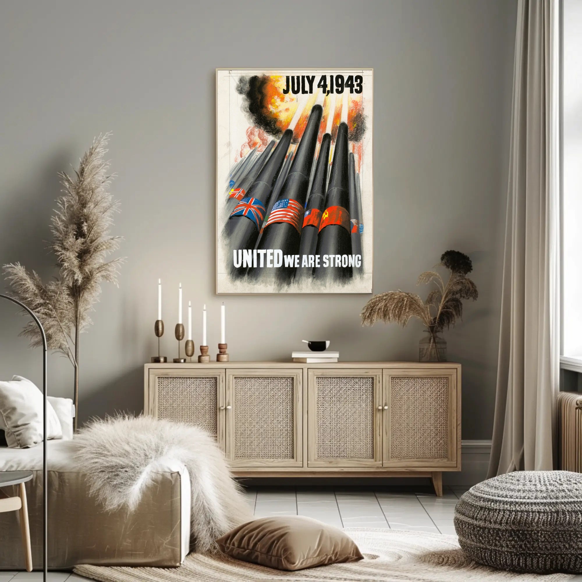 World War II Patriotic Art: Powerful Historical Poster