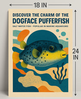 Dogface Pufferfish Poster Wall Art Print PosterGoat