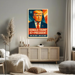 President Donald Trump Visionary Leader in Technicolor Poster
