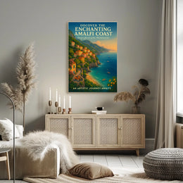 Amalfi Coast Vibrant Artistic Style Travel Poster