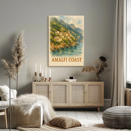 Amalfi Coast Poster Wall Art Decor Coastal Vibes Artwork