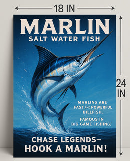 Marlin Saltwater Adventure Poster PosterGoat