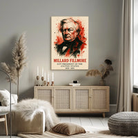 Millard Fillmore watercolor portrait in Historical Poster