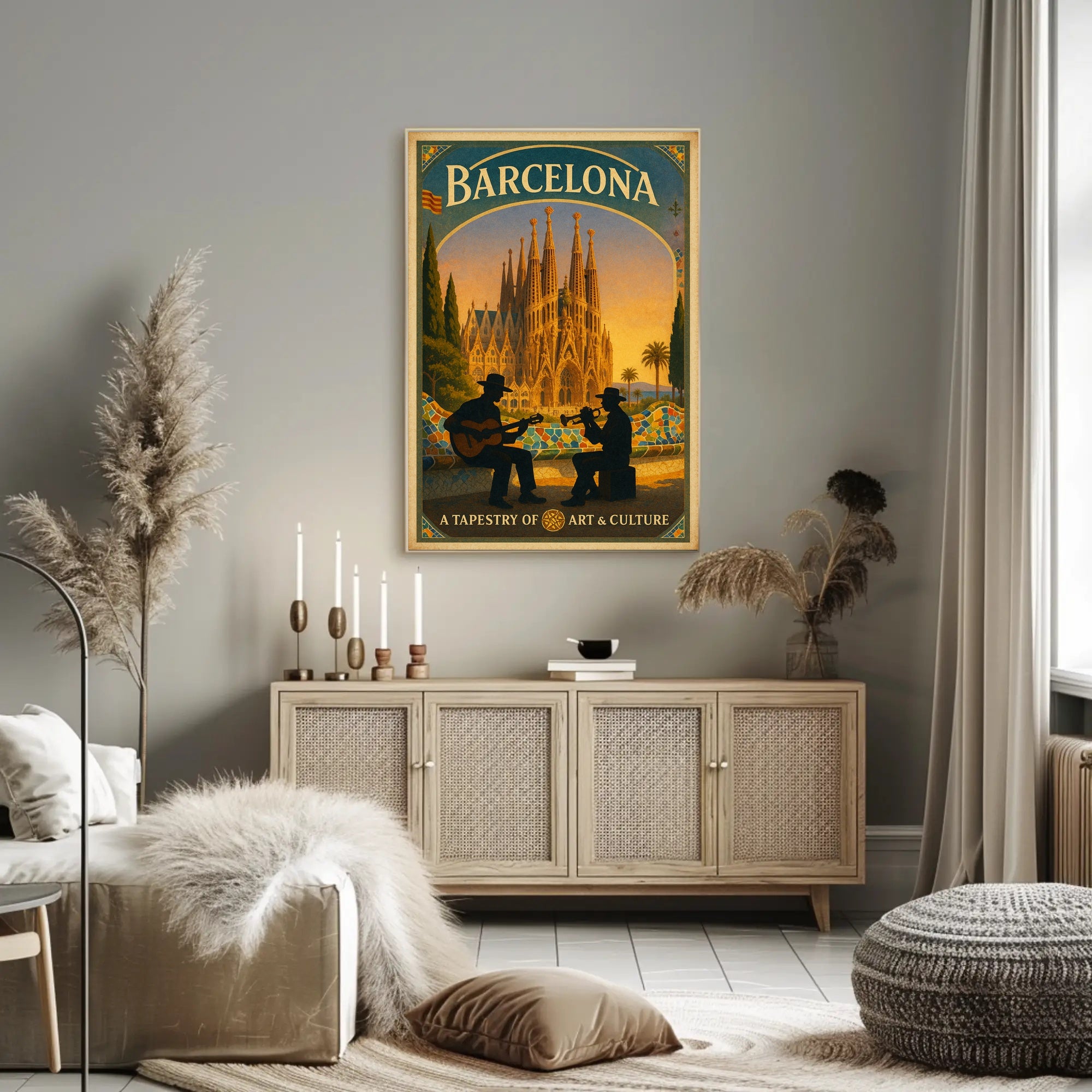Barcelona Vibrance: A Cultural and Heritage Poster