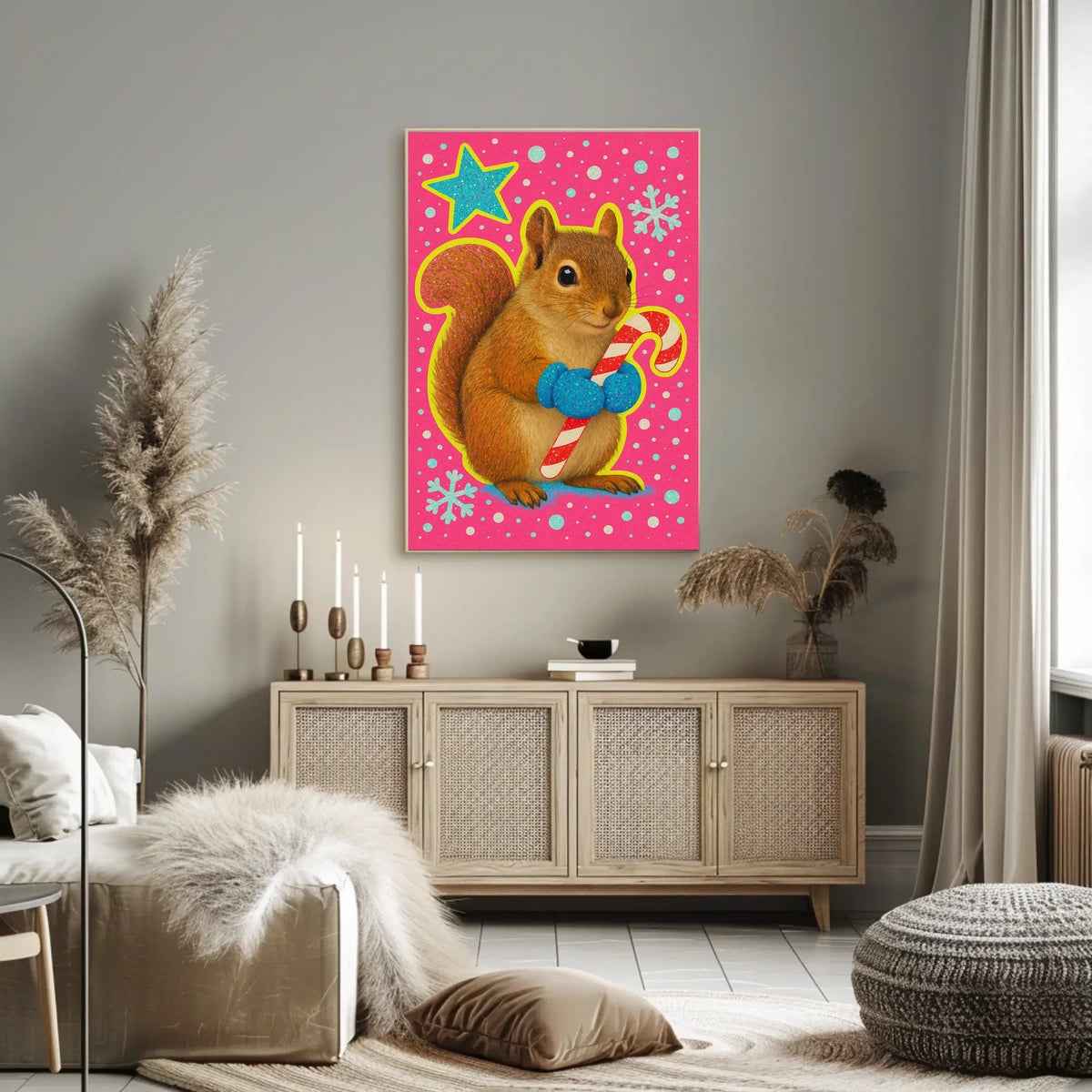 Festive Squirrel Delight Poster