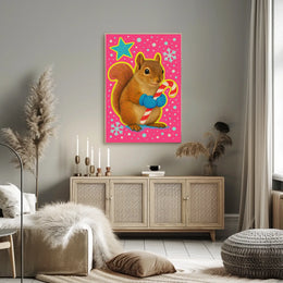 Festive Squirrel Delight Poster