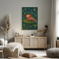 Enchanted Night With Axolotl Poster