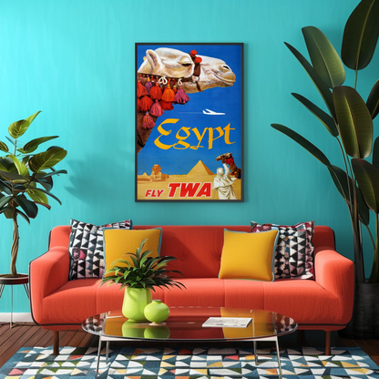 Fly TWA to Egypt Travel Poster by David Klein