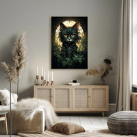 Mystical Black Cat Art Nouveau Poster Enchantment