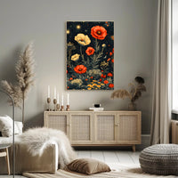 Floral Nightscape: Enchanted Poppies Fantasy or Mythology Poster