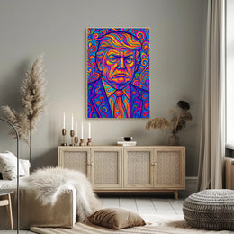Psychedelic Presidential Donald Trump Portrait Poster PosterGoat