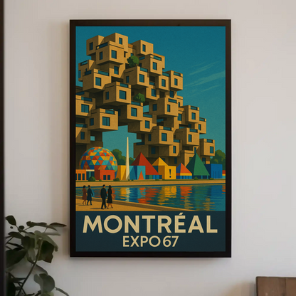 Montreal Expo 67 Habitat Travel Poster