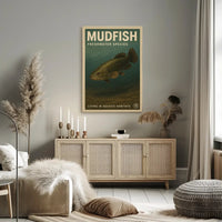 Mudfish Freshwater Illustration Vintage Educational Animal Poster PosterGoat