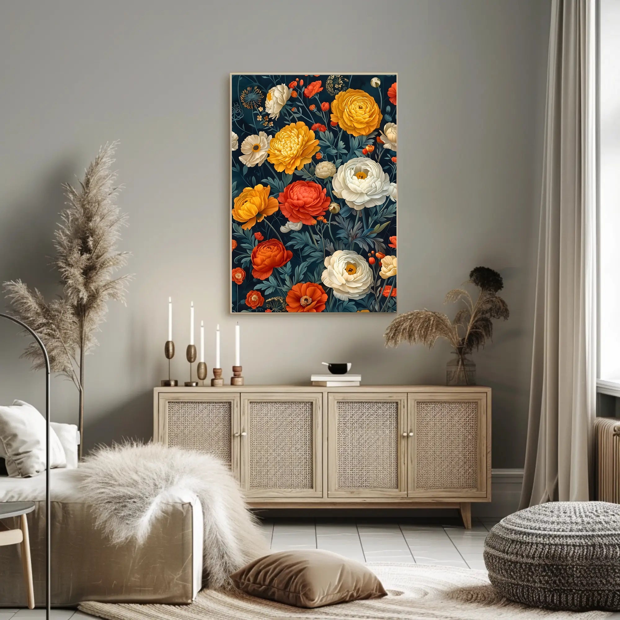 Vibrant Floral Symphony Wall Art Print
