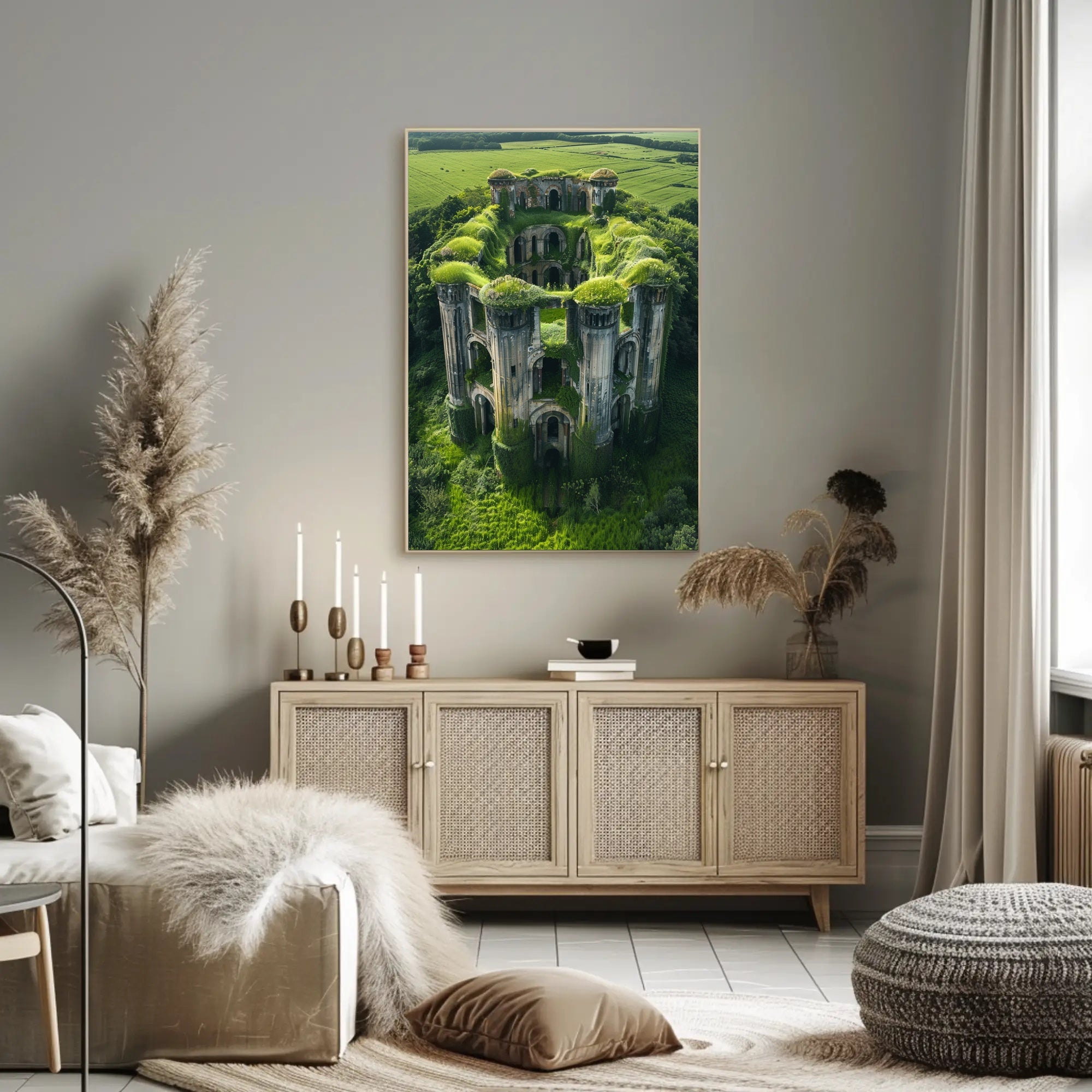 Ancient Fortress Ruins: Nature's Resilient Embrace Poster PosterGoat