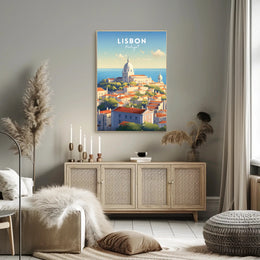 Lisbon Cityscape Coastal View Urban or Cityscape Poster