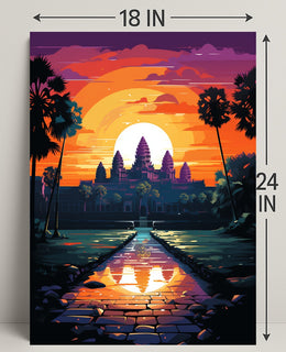 Sunset Over Angkor Wat Poster
