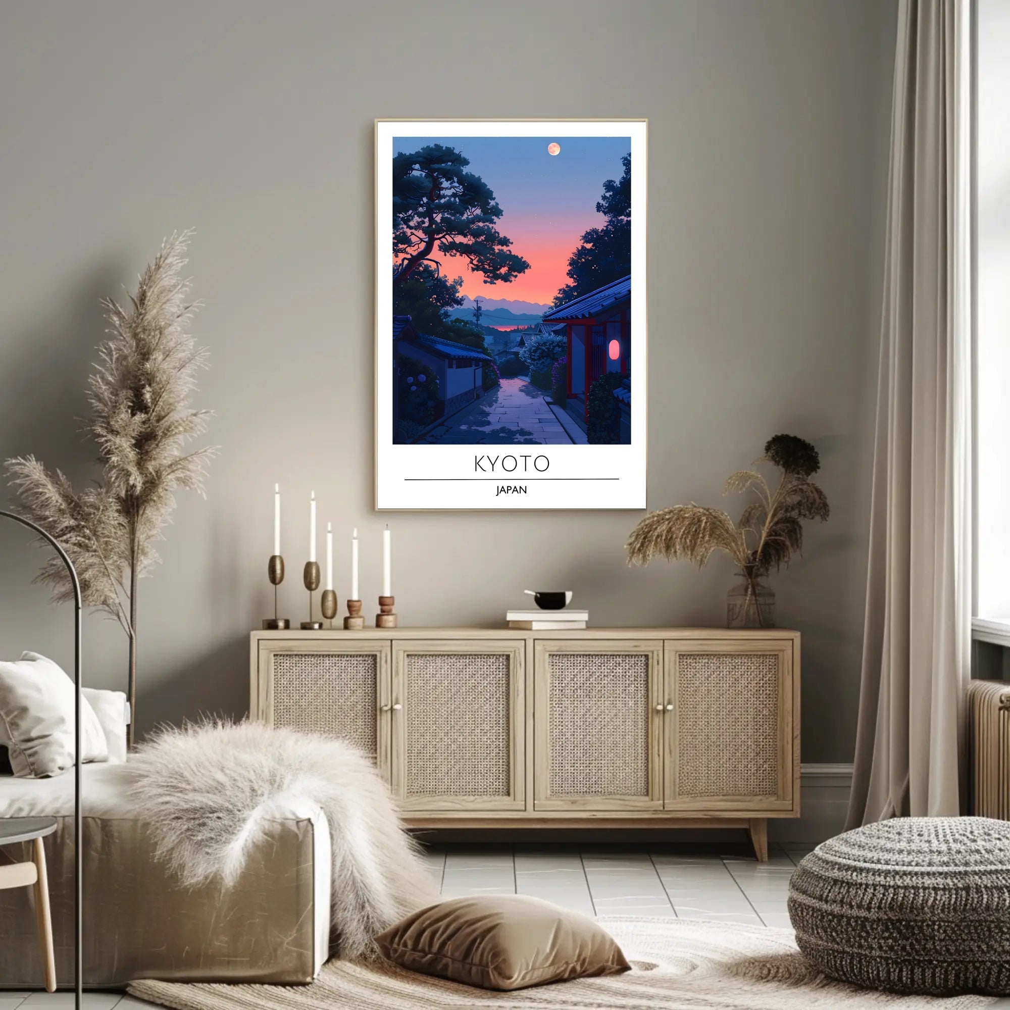 Kyoto Evening Scene Travel Poster