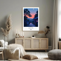 Kyoto Evening Scene Travel Poster