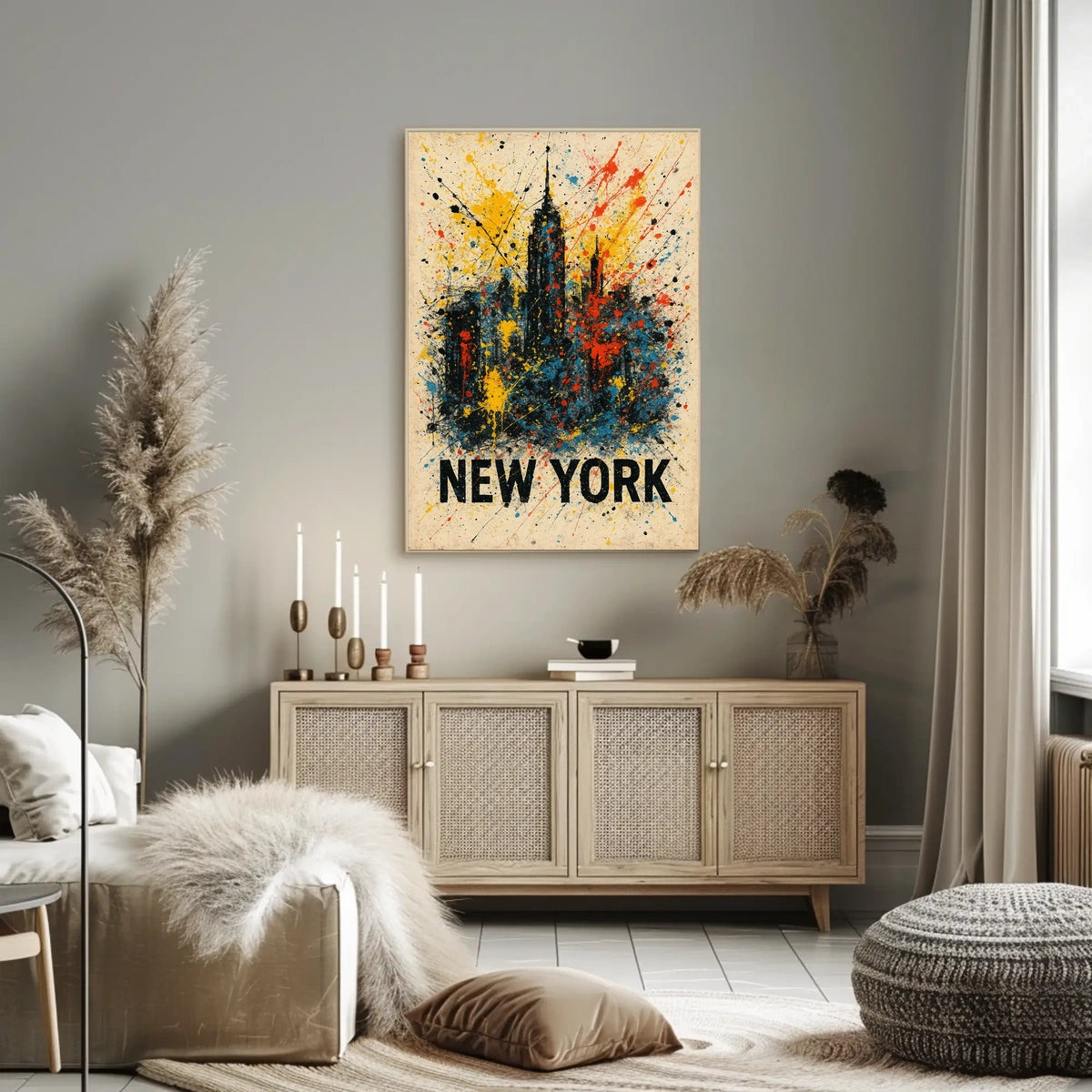 New York Skyline In Abstract Abstract Poster