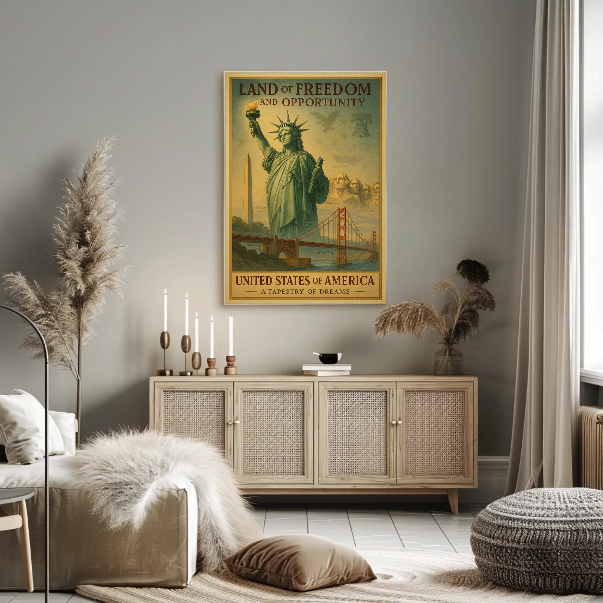Land of Freedom and Opportunity Poster PosterGoat