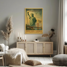 Land of Freedom and Opportunity Poster PosterGoat