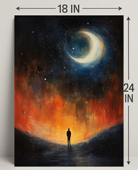Solitary Reflection Under The Crescent Poster