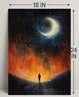 Solitary Reflection Under The Crescent Poster