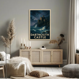 Dartmouth Castle Stormy Seascape Travel Poster