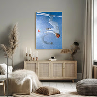 Upside Down Ski Adventure Poster PosterGoat