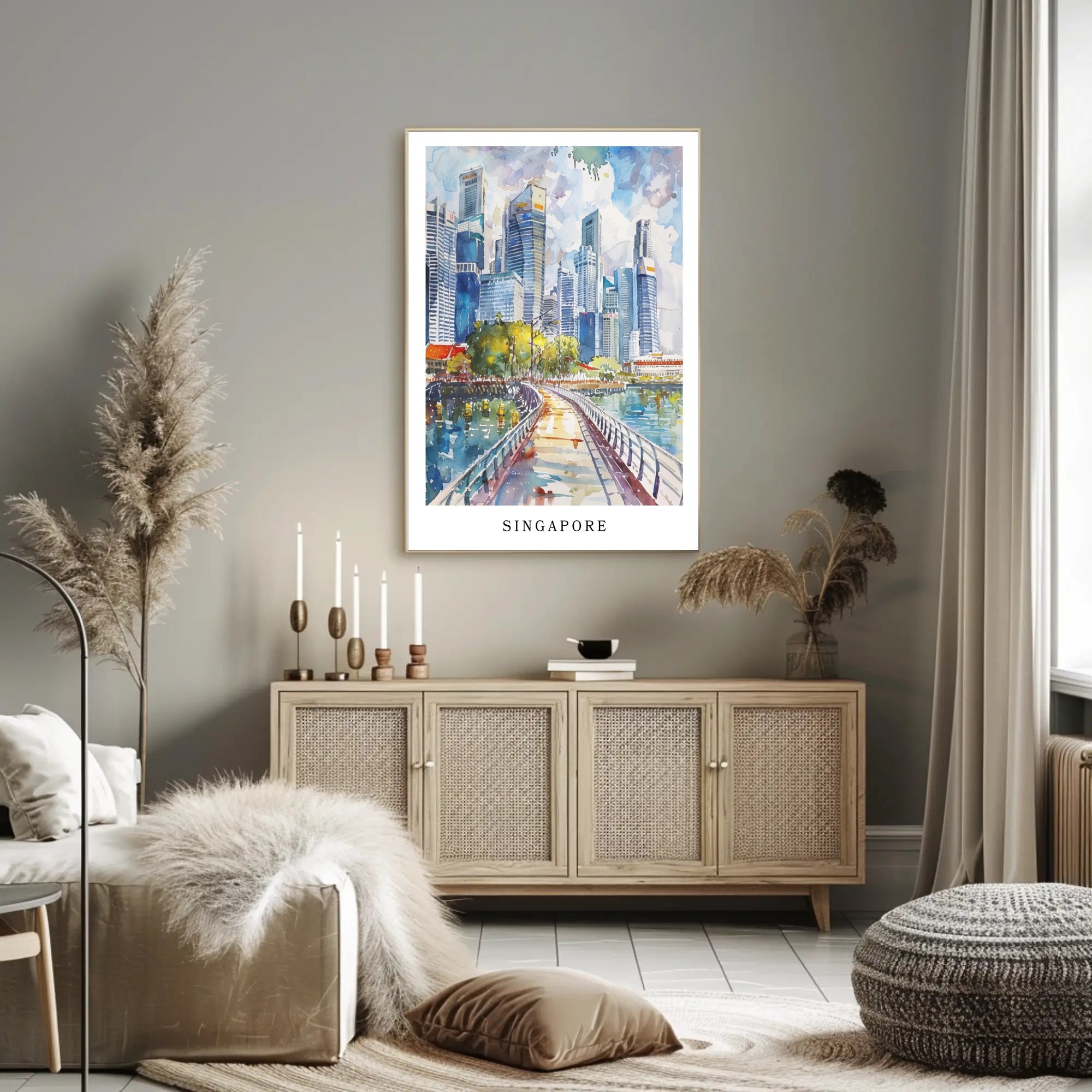 Singapore Skyline Poster PosterGoat