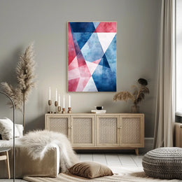 Geometric Abstract Patriotic Shapes Wall Art Poster