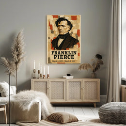 Franklin Pierce 14th President of the United States Layered paper Collage Poster