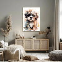 Watercolor Puppy Poster Cute Pet Wall Art Print