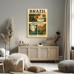 Brazil's Natural Wonders Vintage Travel Poster