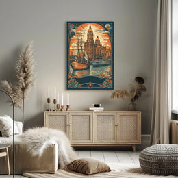 Vintage Maritime Illustration Poster