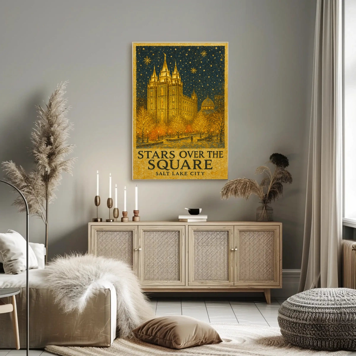 Stars Over The Square Salt Lake City Poster