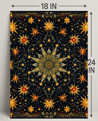 Celestial Starburst Abstract Art Poster