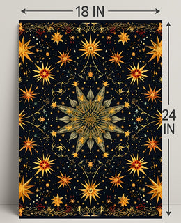 Celestial Starburst Abstract Art Poster