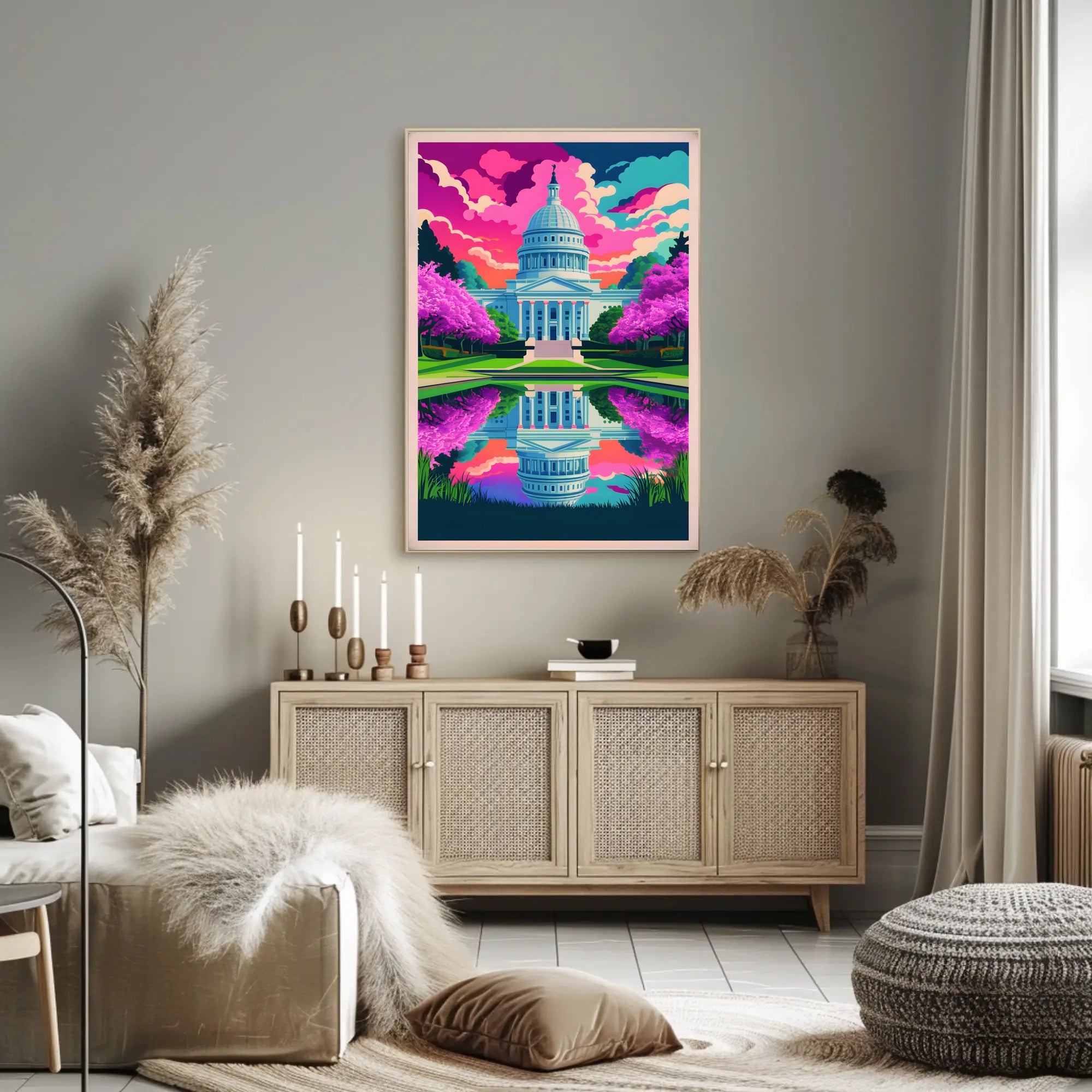 Vibrant Capitol Reflection Poster