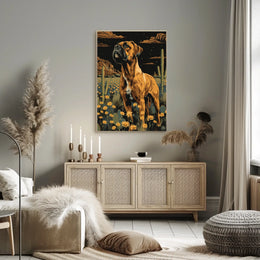 Majestic Canine In Desert Bloom Poster
