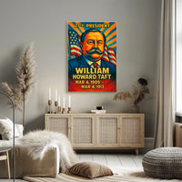 William Howard Taft 27th President of the United States Colorful Comic Book Style Poster